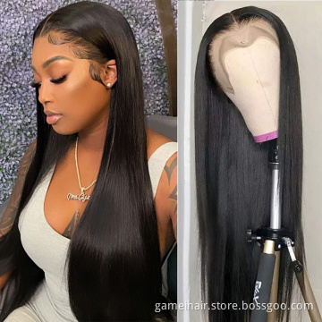wholesale wigs 100% human hair vendors.bone straight brazilian hair closure lace front mink long human hair frontal wig